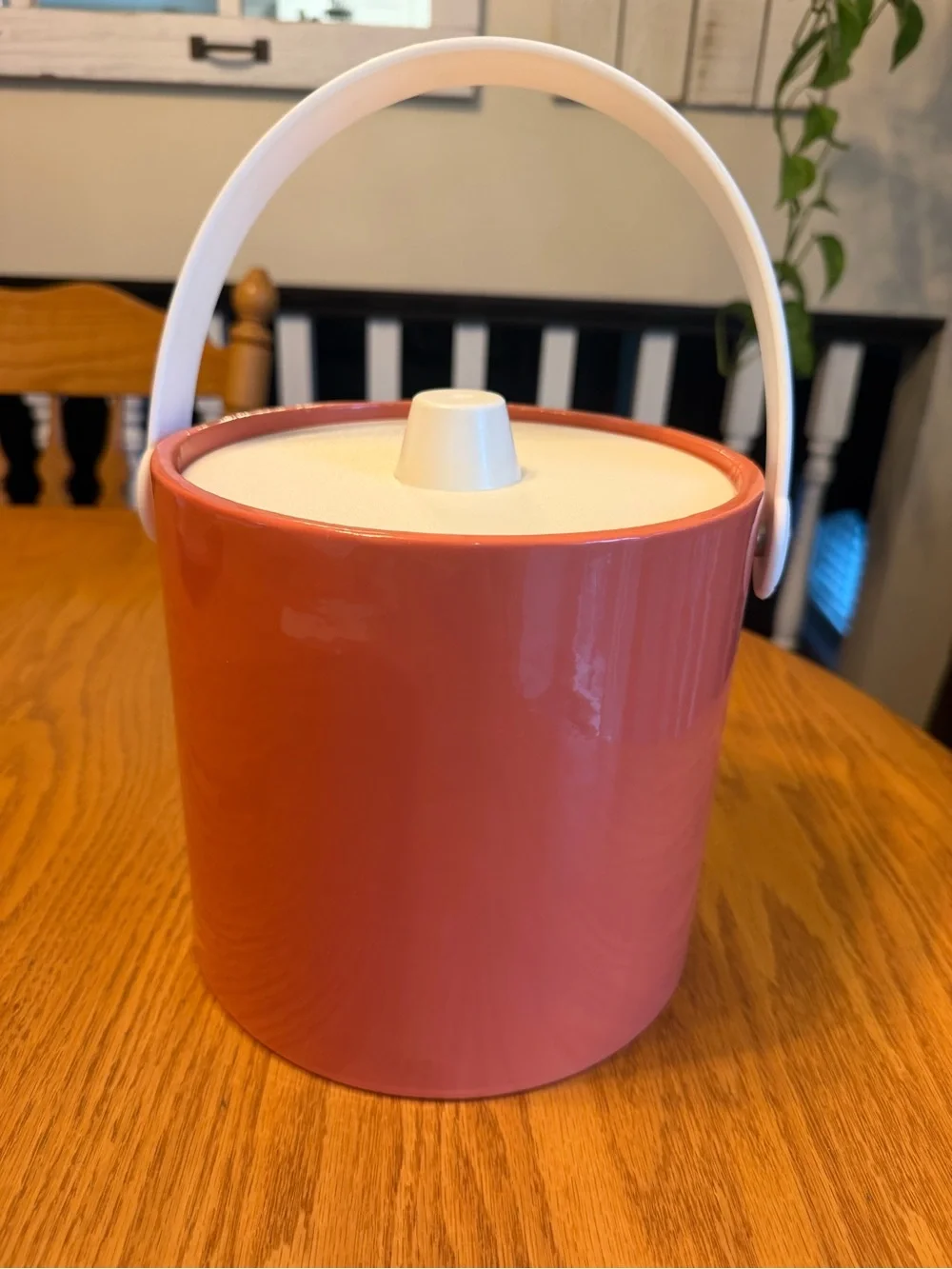 Vintage Mr Ice Bucket Orange Ice Bucket with Lid Made in the USA